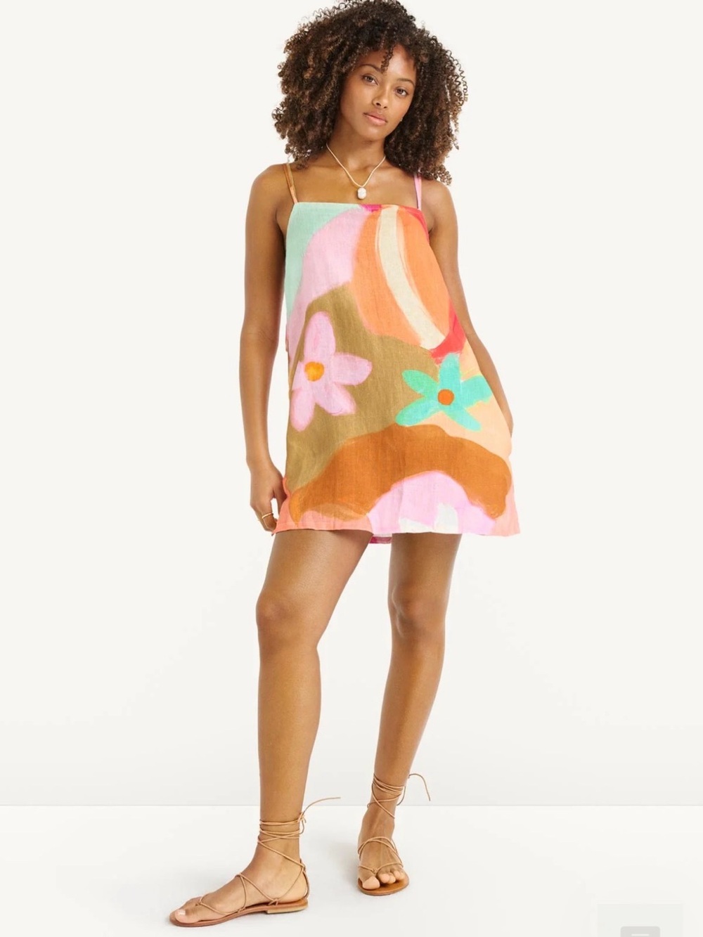Vitamin A Delia Dress - In Bloom Colorblock EcoLinen